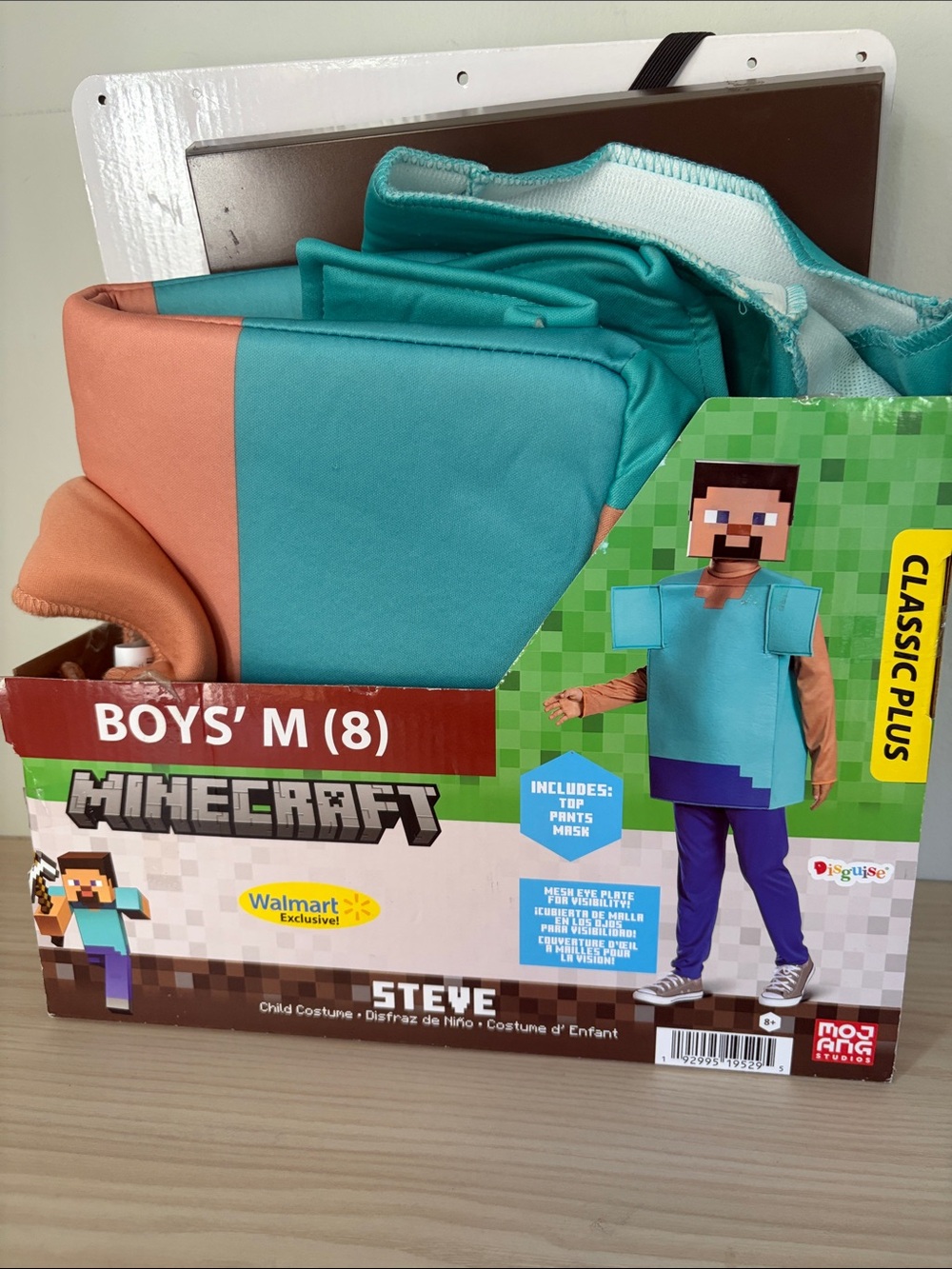 Minecraft Steve Kids Costume - Teal and Brown (Boys M)